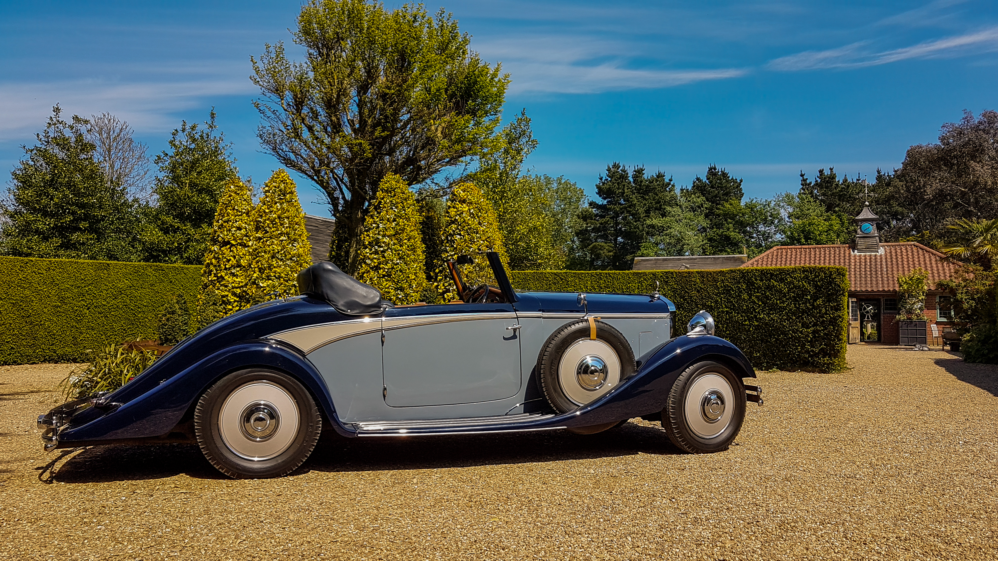 Classic car in East Ruston Old Vicarage Gardens